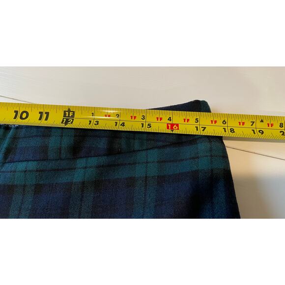 Lands’ End Tartan Plaid Pants Blackwatch Slim Leg Mid Rise Sz 12T Preppy Classic - Picture 7 of 9